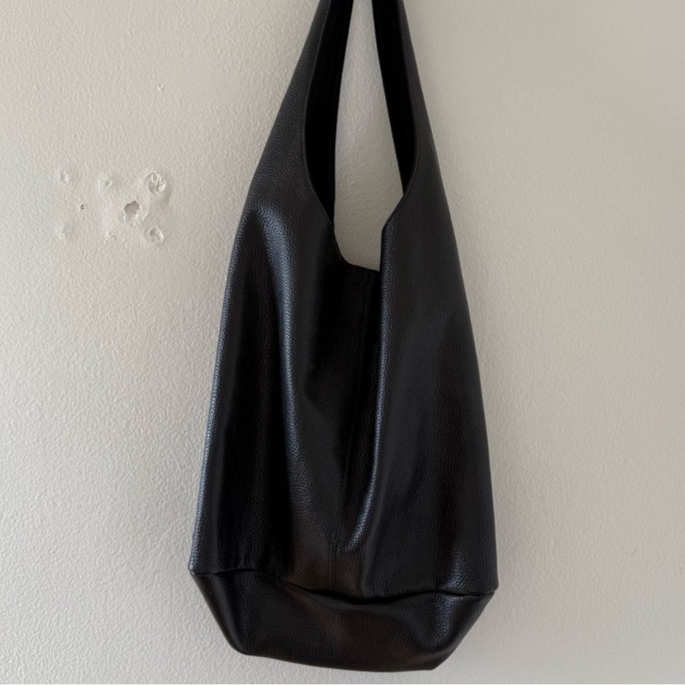 Chic Black Leather Hobo Bag